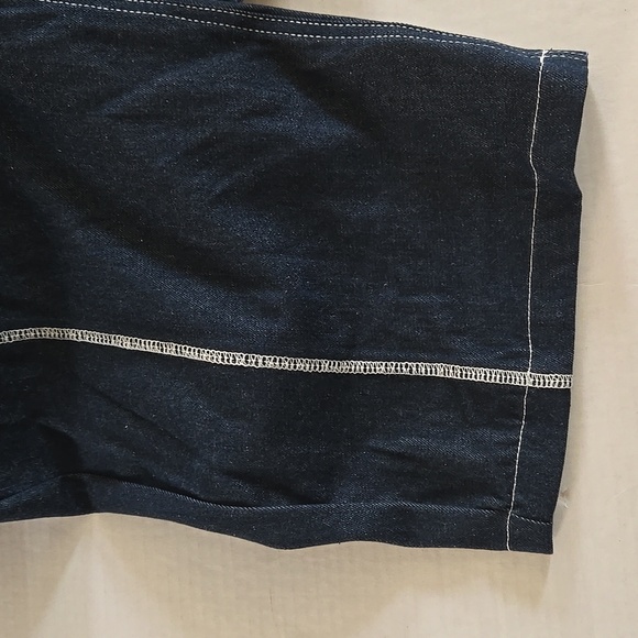 Men's Denim Jumpsuit with White Stitching - Picture 7 of 9